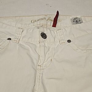 White stretch skinny guess 5 pocket jeans size 30